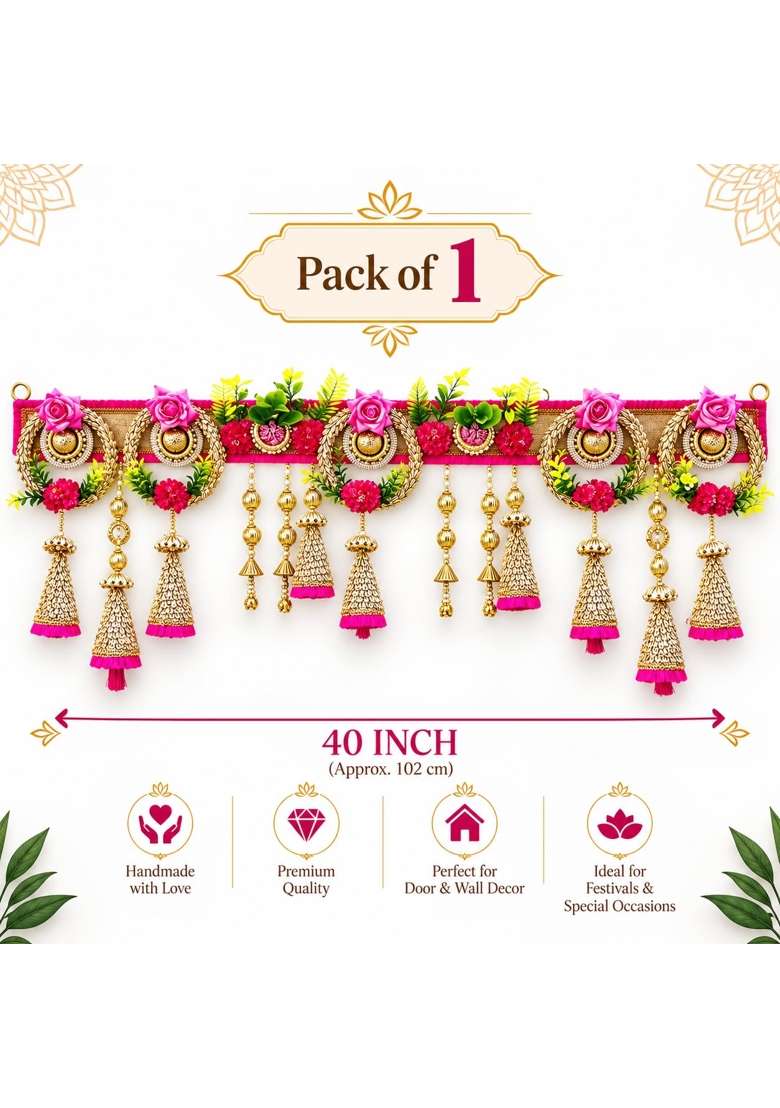 Craft Shop India Rani Rose Cone Toran Bandhanwar for Door Entrance and Temple - Indya