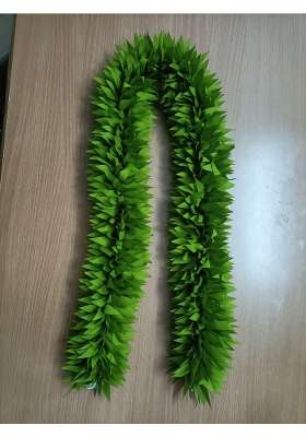 Flowers Park White Artificial Mango Leaves Door Toran 1 Meter Polyester Cloth with Beads