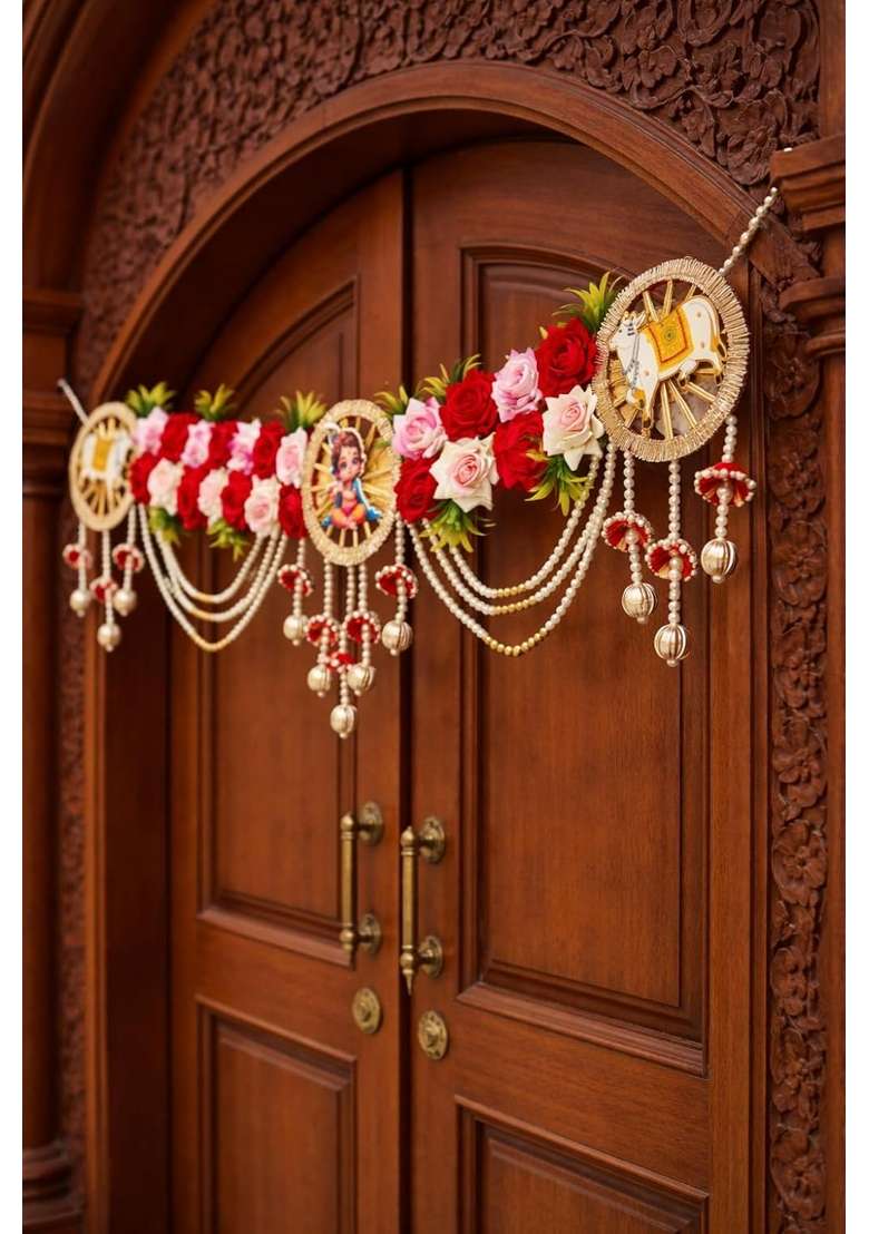 Sellplus Traditional Handmade Divine Artificial Flower Bandhanwar Pack of 1 - Indya