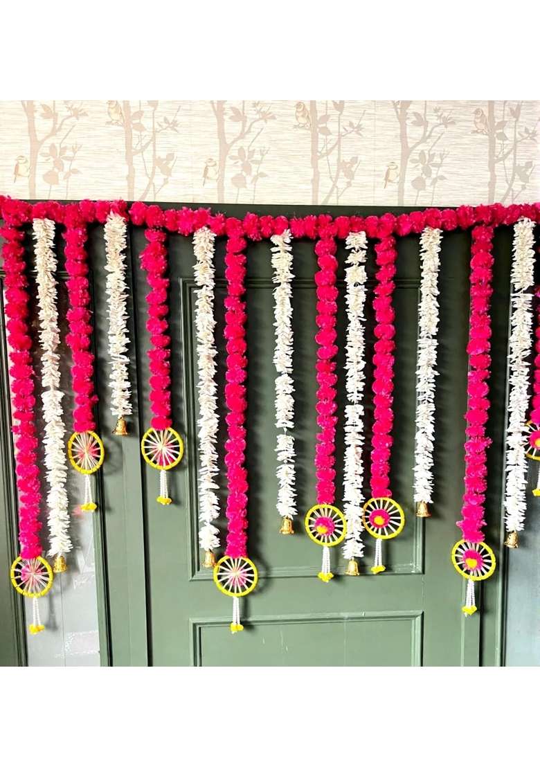 Sellplus Handmade Bandhanwar Decorative Traditional Handmade Bandhanwar Door Hanging with Beads Pack of 1 - Indya