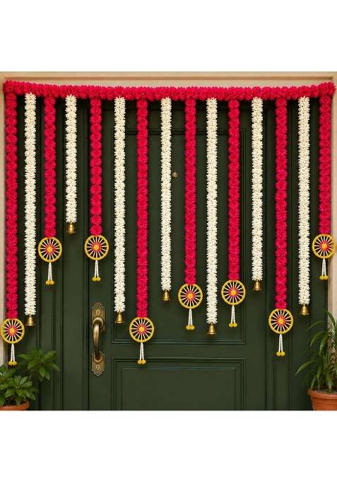 Sellplus Handmade Bandhanwar Decorative Traditional Handmade Bandhanwar Door Hanging with Beads Pack of 1