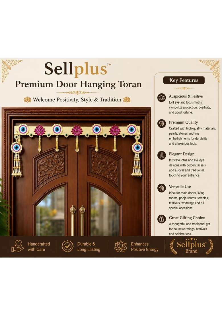 Sellplus Handmade Bandhanwar Decorative Bandhanwar Toran with Beads and Tassels Pack of 1 - Indya