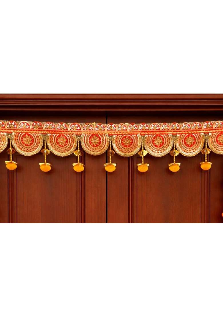 Sellplus Handmade Bandhanwar Decorations Handmade Door Hanging Bandhanwar Toran with Beads Pack of 1 - Indya