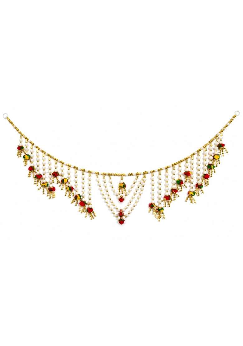 Gausrot Toran Latkan for Home Door Entrance Decor Pearl Bead and Floral Hanging Door Toran - Indya