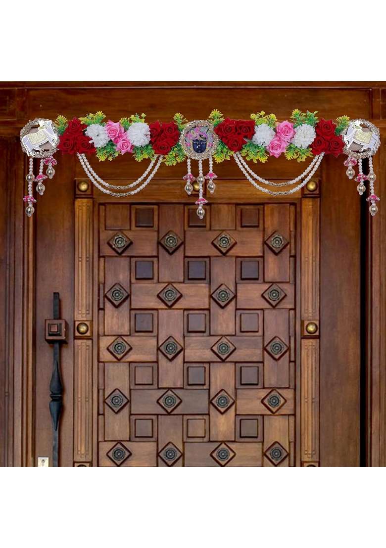 Parnaira Multicolour Handmade Shreenath Ji for Main Door Entrance Diwali Festival Decoration Wall Pack of 1 - Indya