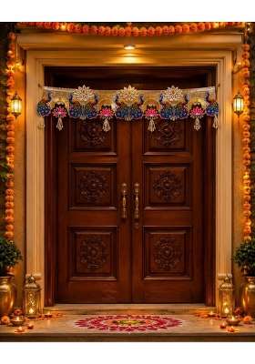 Avya Multicolour Decorative Door Toran with Peacocks Diwali Decoration Traditional Bandhanwar for Home