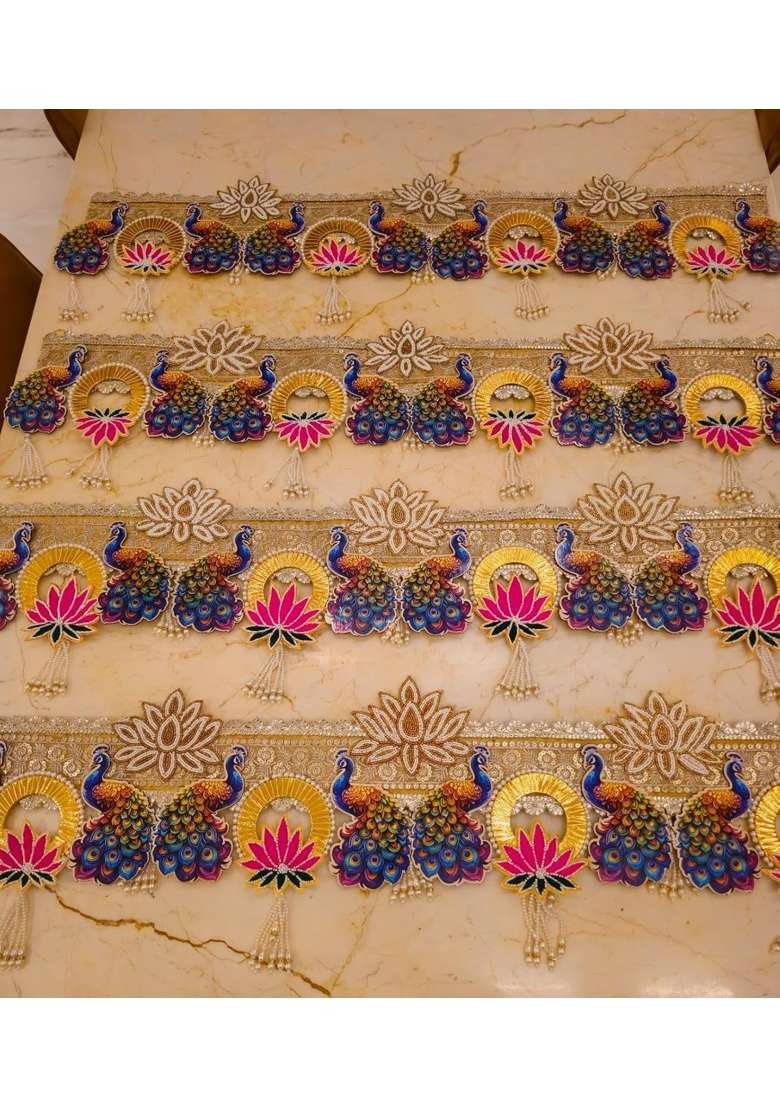 Avya Multicolour Decorative Door Toran with Peacocks Diwali Decoration Traditional Bandhanwar for Home - Indya