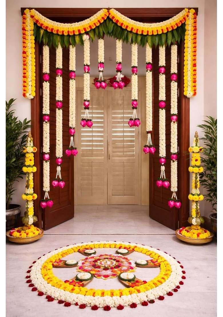 Sellplus Paper Gajra with Kamlkali Bandhanwar for Decoration - Indya