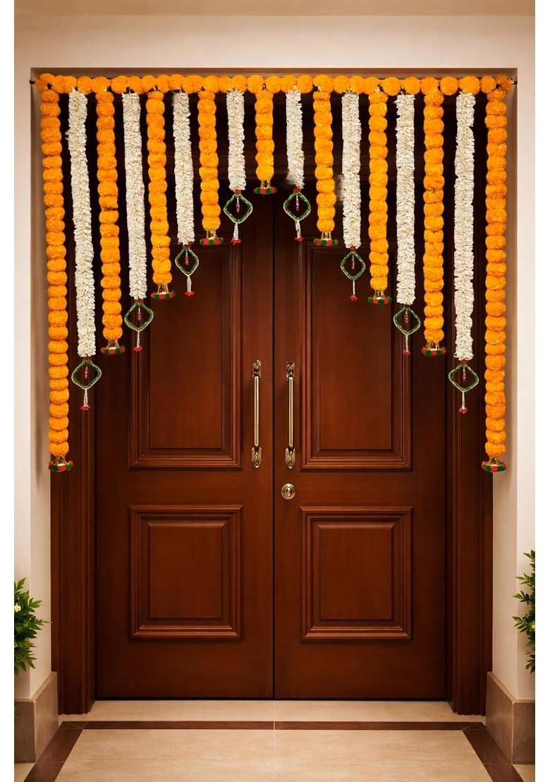Sellplus Traditional Handmade Genda Bandhanwar Door Hanging Festival Decoration Toran for Home Temple Entrance - Indya