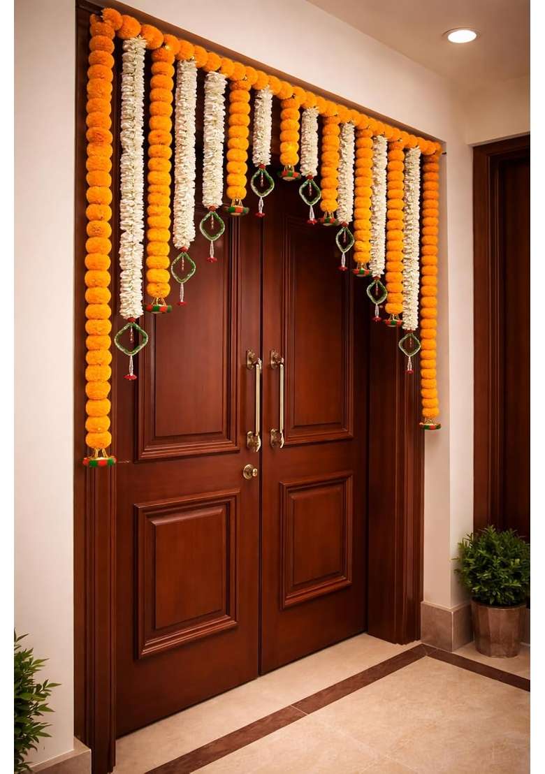 Sellplus Traditional Handmade Genda Bandhanwar Door Hanging Festival Decoration Toran for Home Temple Entrance - Indya