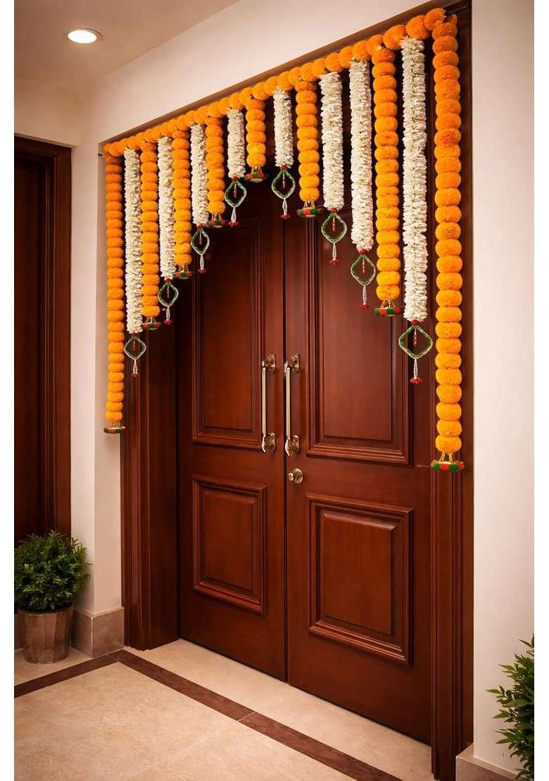 Sellplus Traditional Handmade Genda Bandhanwar Door Hanging Festival Decoration Toran for Home Temple Entrance - Indya
