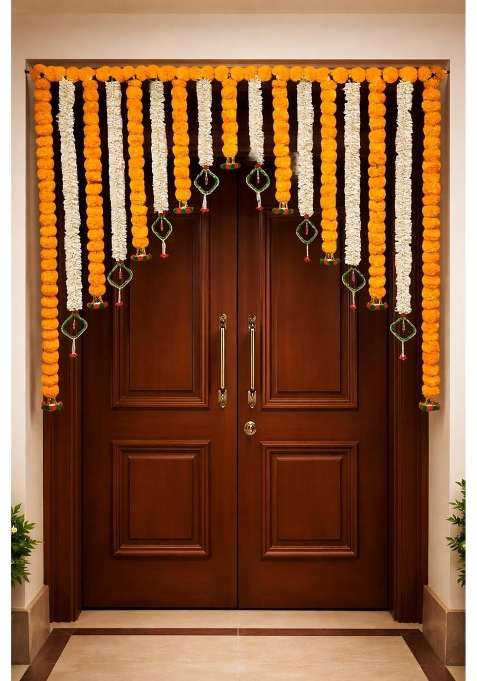 Sellplus Traditional Handmade Genda Bandhanwar Door Hanging Festival Decoration Toran for Home Temple Entrance