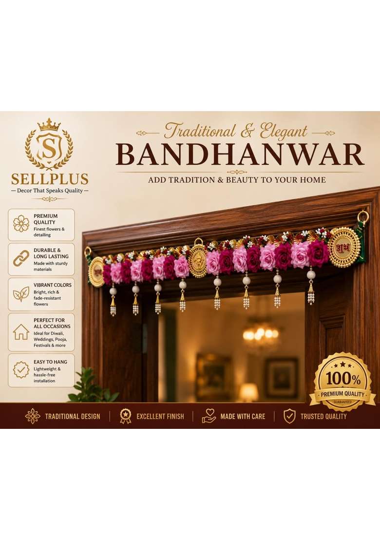 Sellplus Handmade Decorative Artificial Flower Bandhanwar Pack of 1 - Indya