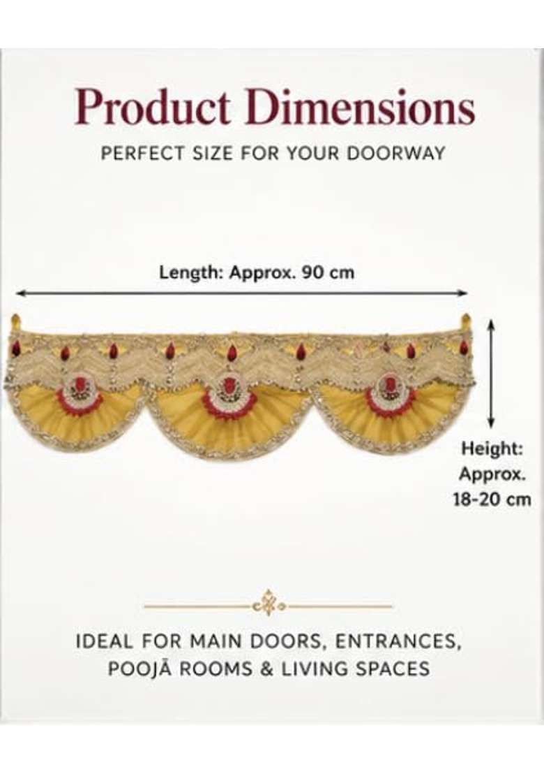 Diwali Toran Bandhanwar Door Hanging Decoration Yellow Gold - Indya