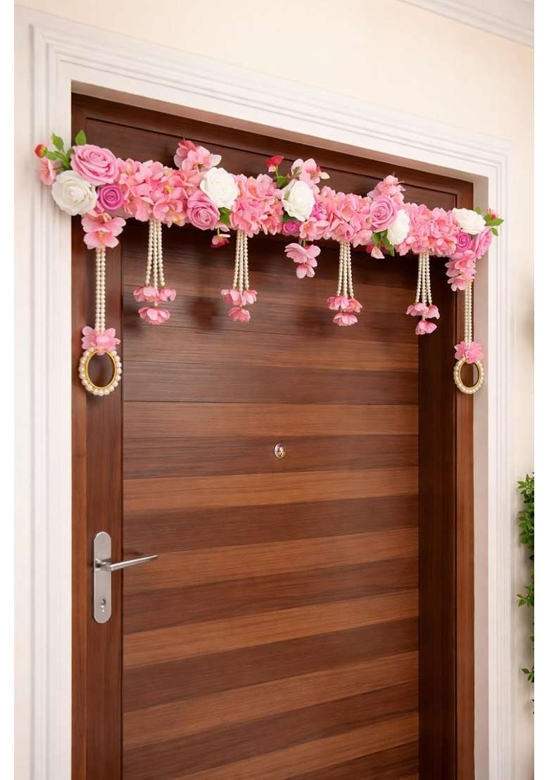 Multicolour Nutts Beautifulartificial Flower Garlands Handmade Bandhanwar Door Hanging Decorative Toran - Indya