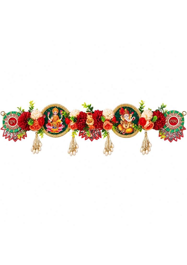 Craft Shop India Shubh Labh Lakshmi Ganesh Toran for Main Door and Mandir - Indya