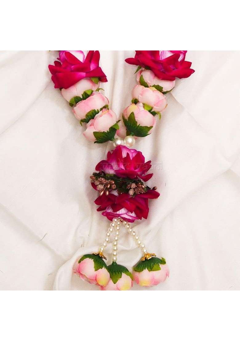 Vedic Vaani Multicolour Shubh Vivah Artificial Flowers Jaimala Vadhu VAR Mala Garland for Groom and Bride - Indya