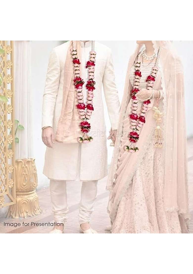Vedic Vaani Multicolour Shubh Vivah Artificial Flowers Jaimala Vadhu VAR Mala Garland for Groom and Bride - Indya