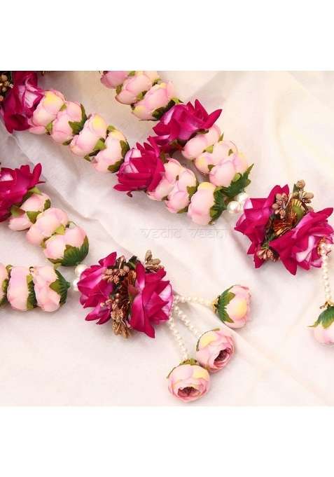 Vedic Vaani Multicolour Shubh Vivah Artificial Flowers Jaimala Vadhu VAR Mala Garland for Groom and Bride