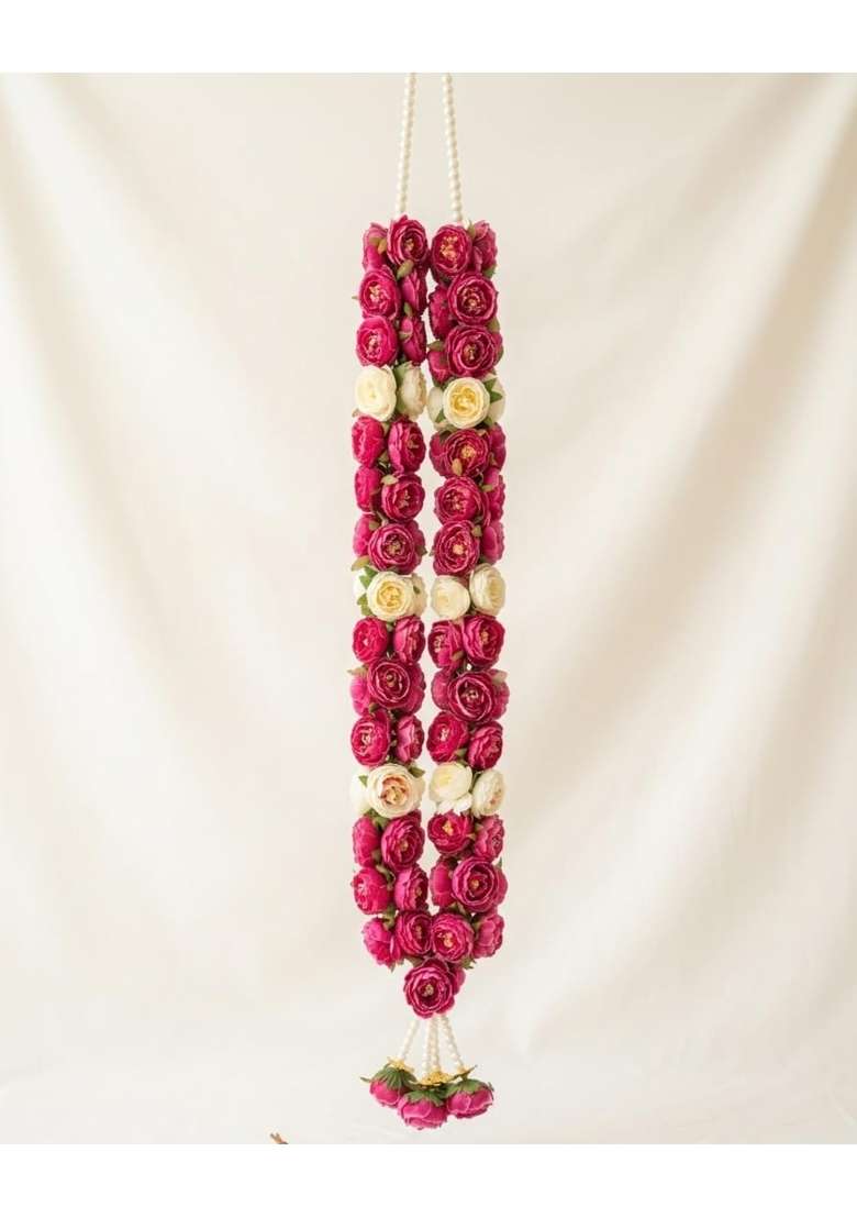 Elegant Handmade Indian Wedding Varmala for Bride and Groom 65 CM - Indya