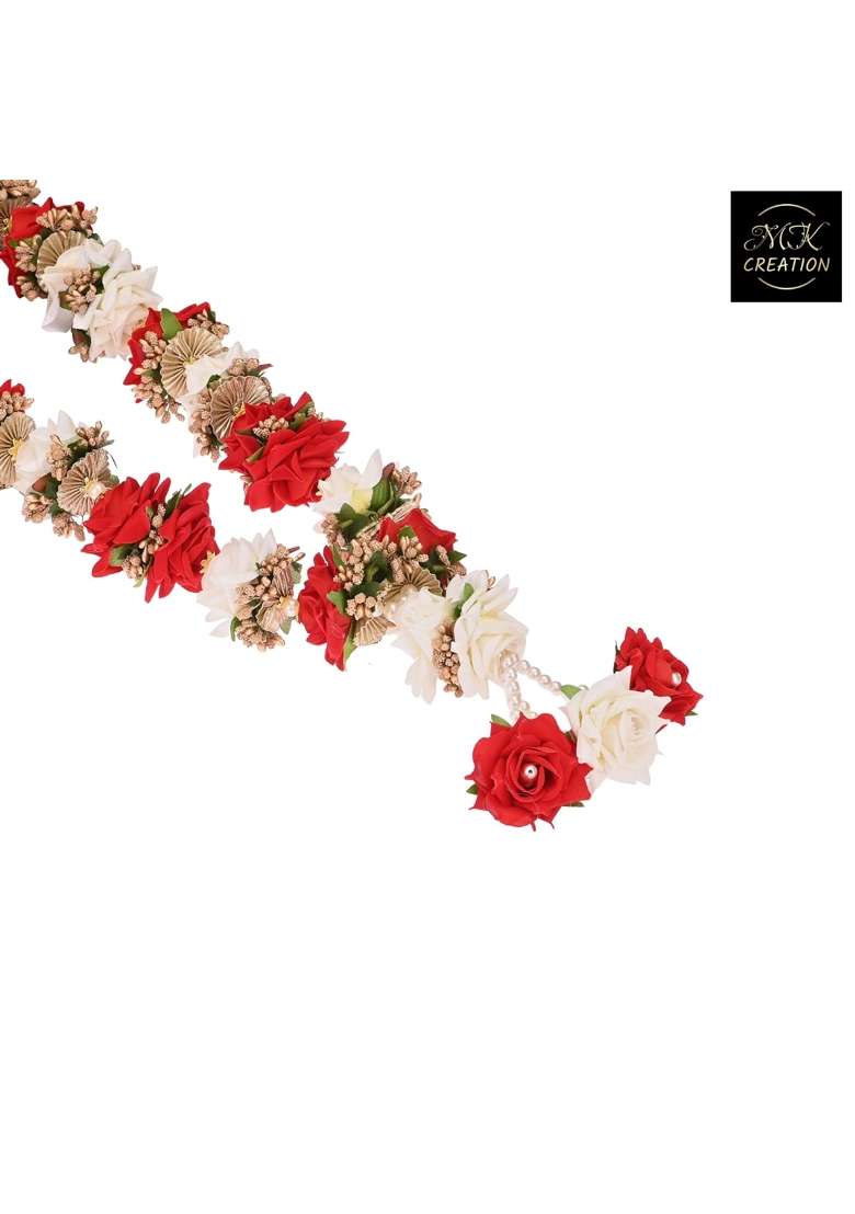 M K Creation Artificial Wedding Garland for Bride and Groom Varmala Multipurpose Use Size 70 CM Pack of 1 - Indya