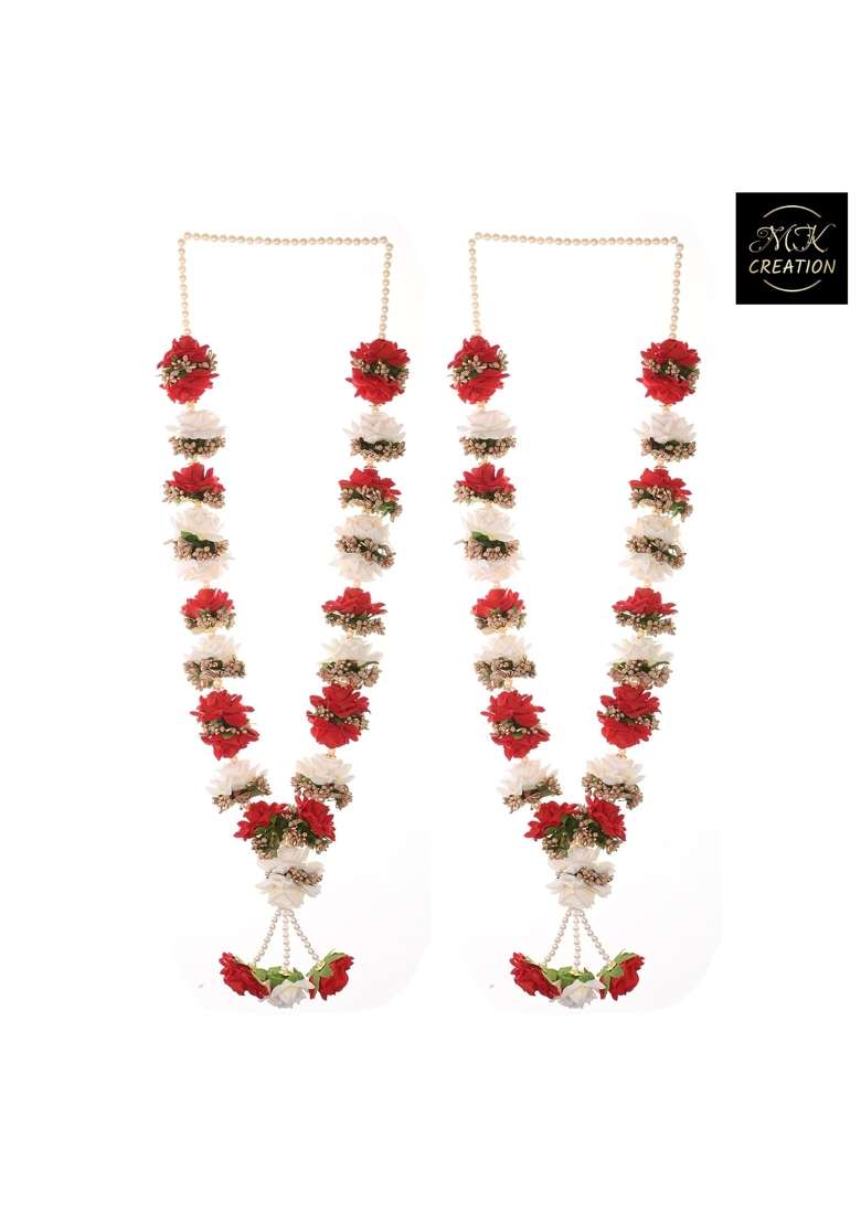 M K Creation Artificial Wedding Garland for Bride and Groom Varmala Multipurpose Use Size 70 CM Pack of 1 - Indya