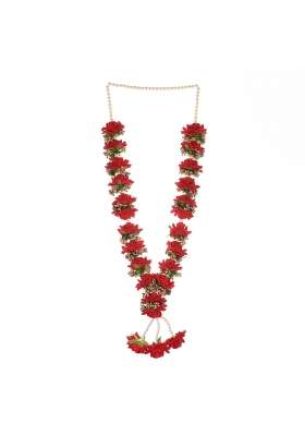 Red M K Creation Artificial Wedding Garland for Bride and Groom Varmala Multipurpose Use Size 60 CM Pack of 2