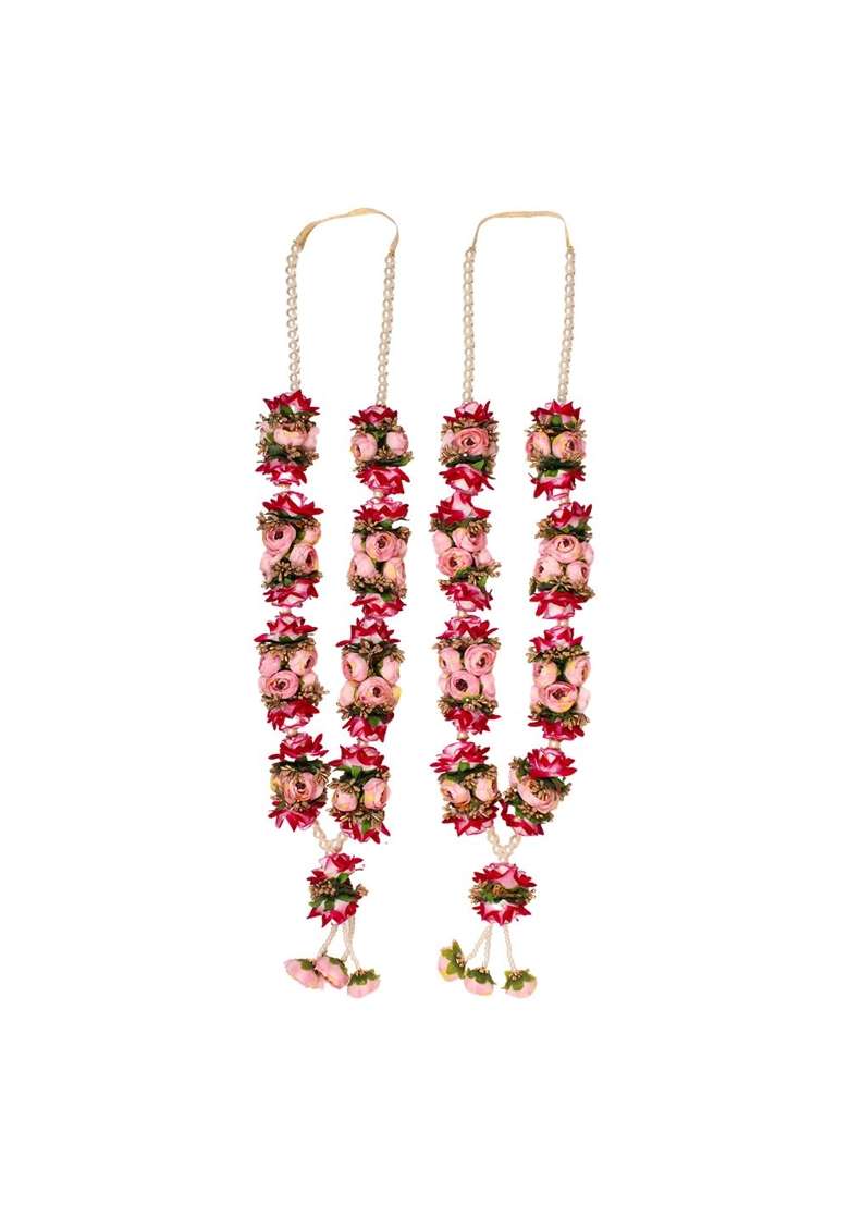 Vedic Vaani Wedding Ceremony Dulha Dulhan Jaimala Var Vadhu Mala Garland for Groom and Bride Set of 2 - Indya