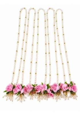 Pink Milni Ceremony Mala Swagat Haar Garland Set Punjabi Wedding Varmala Welcome Dupatta Entry Garlands