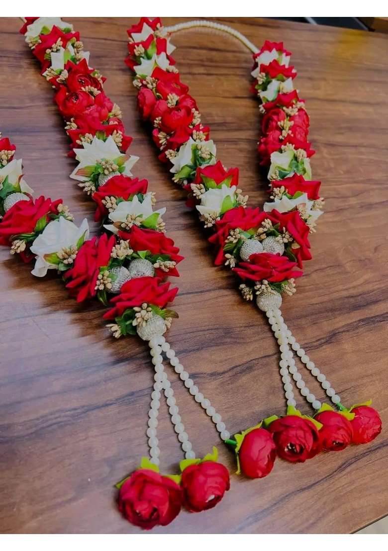 Nutts Handmade Luxury Artificial Phool Mala Set for Varmala Ceremony - Indya