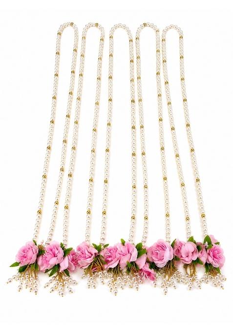 Pink Milni Ceremony Mala Swagat Haar Garland Set Punjabi Wedding Varmala Welcome Dupatta Entry Garlands