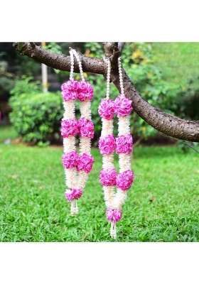 Vedic Vaani Multicolour Indian Wedding Shubh Vivah Jaimala Varmala Haar Artificial Wedding Garland Set of 2