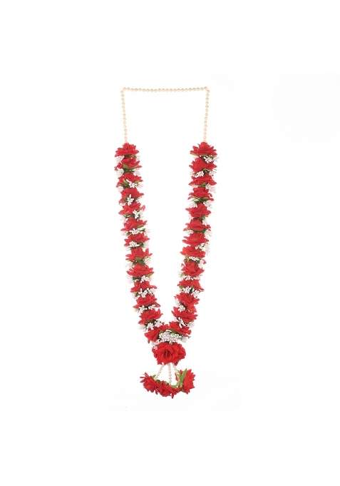 Red M K Creation Artificial Wedding Garland for Bride and Groom Varmala Multipurpose Use Size 65 CM Pack of 1