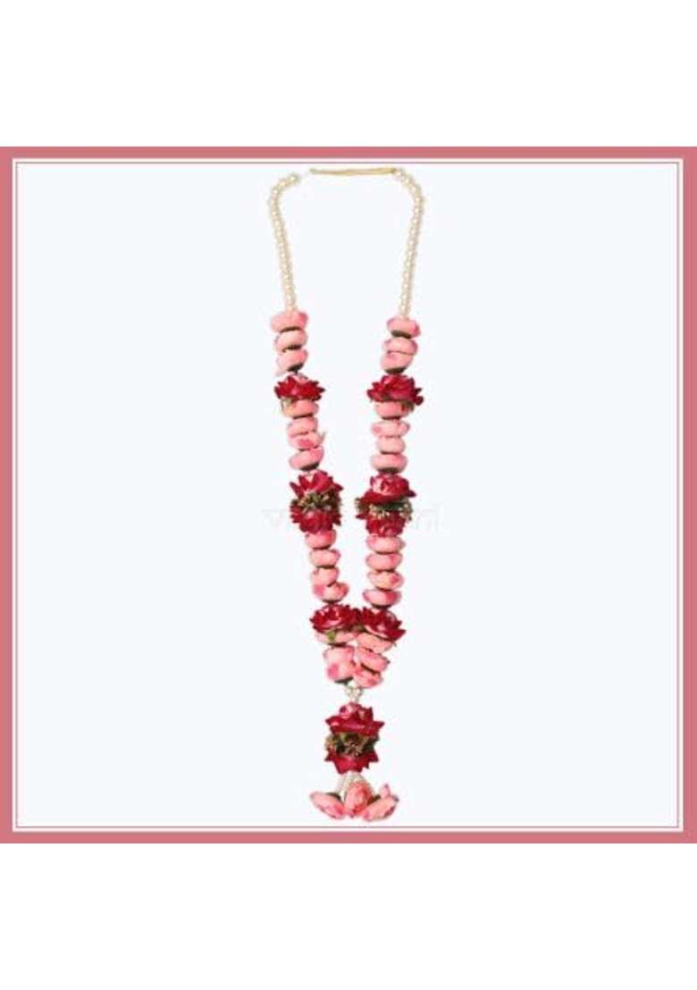 Vedic Vaani Wedding Ceremoney Varmala Jaimala for Bride and Groom Rose Pink Set of 2 - Indya