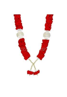 Vedic Vaani Artificial Red Rose Flowers Designer Garland Varmala Set of 1