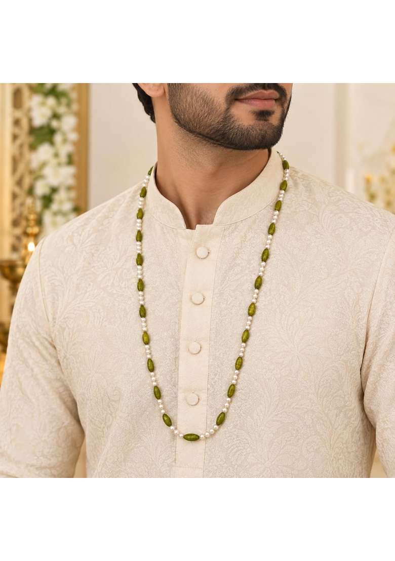 Green Elaichi Milni Mala Varmala for Groom and Bride Indian Wedding Garland Jaimala Ceremony Flower Garland - Indya