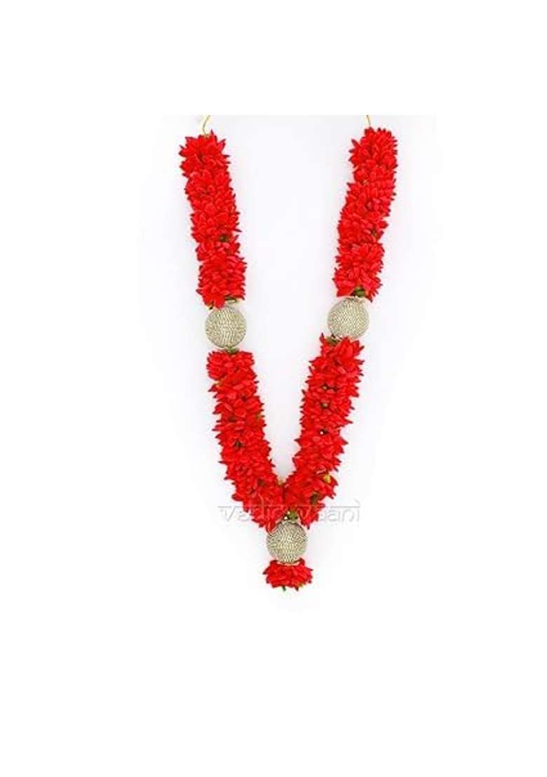 Vedic Vaani Multicolour a Pair of Artificial Wedding Subh Mangal Vadhu VAR Jaimala Garlands Set of 2 - Indya