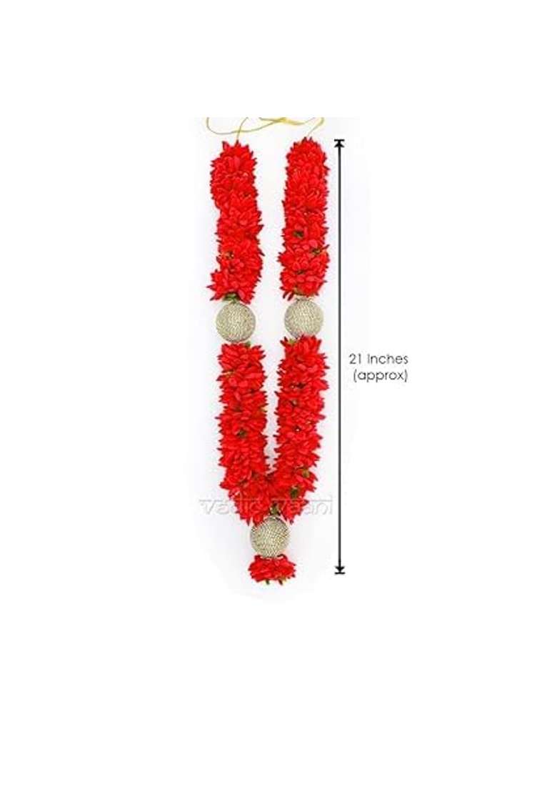 Vedic Vaani Multicolour a Pair of Artificial Wedding Subh Mangal Vadhu VAR Jaimala Garlands Set of 2 - Indya