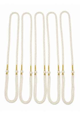 White Milni Mala for Baraatis Wedding Welcome Garland