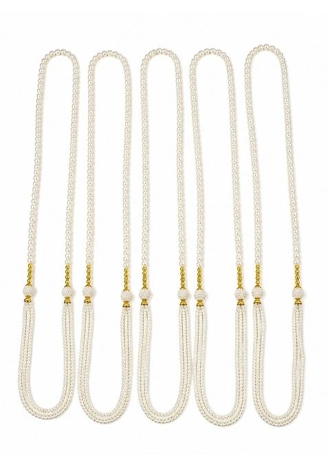 White Milni Mala for Baraatis Wedding Welcome Garland
