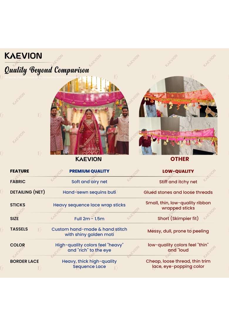 Kaevion Decorative Garlands Bridal Entry Chadar Dulhan Grand Entry Chadar Traditional Wedding - Indya