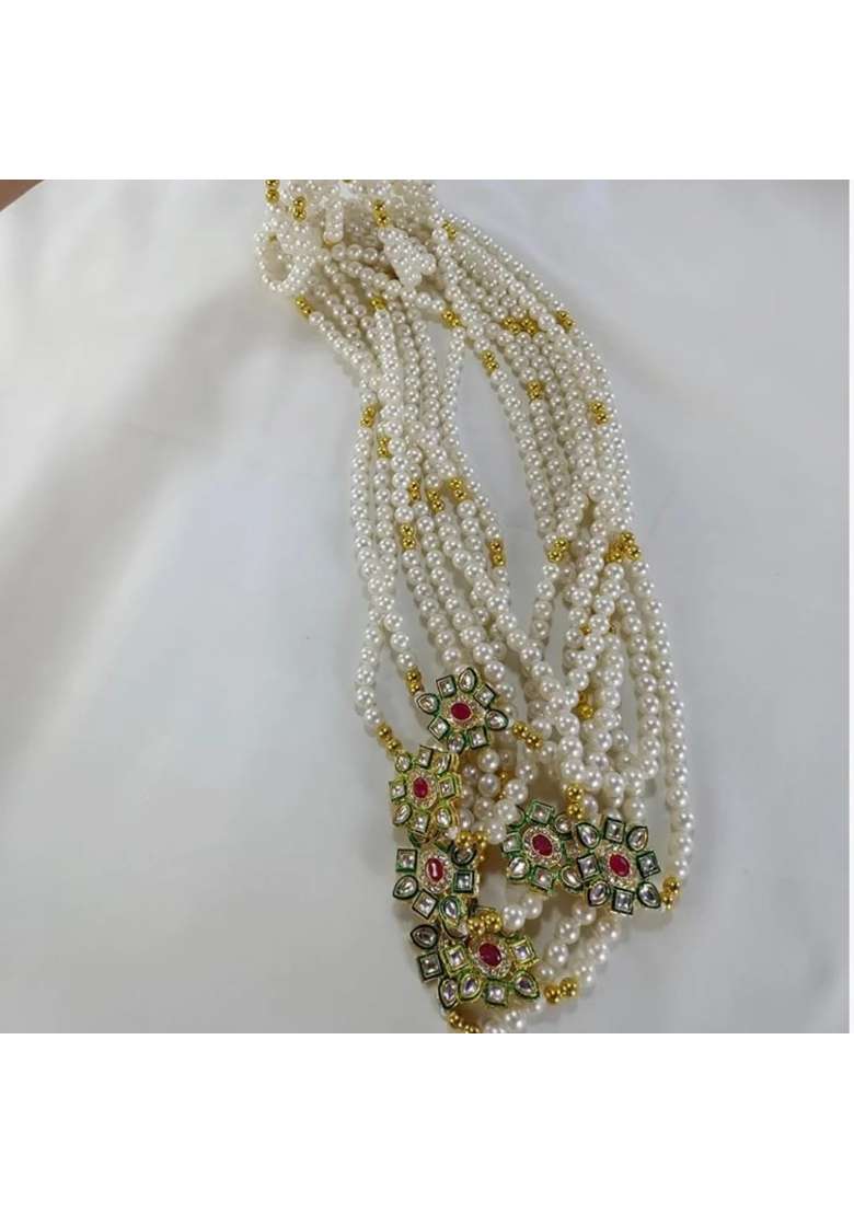 Golden Pearl Swagat Mala for Barati Handmade Wedding Welcome Garland 20 - Indya