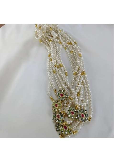 Golden Pearl Swagat Mala for Barati Handmade Wedding Welcome Garland 20