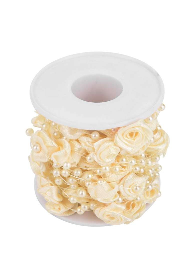 Walfront 10M Roll Rose Artificial Pearl Wire Beads Garland String DIY Wedding Pearl Bead Garland Rope - Indya