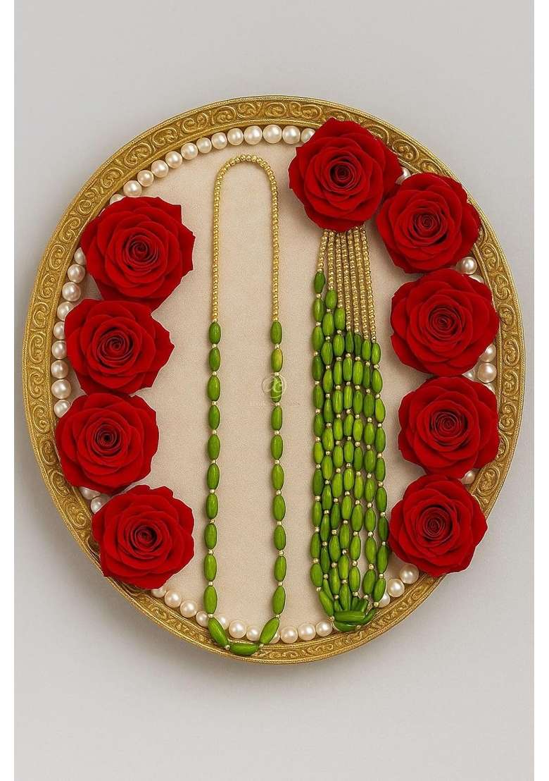 Arrakasta Crafts Traditional Handmade Swagat Pearl Chain Garland for Guest Barati Bhagwat Katha Pack of 100 - Indya