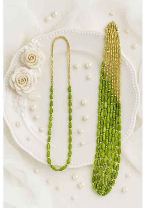Arrakasta Crafts Traditional Handmade Swagat Pearl Chain Garland for Guest Barati Bhagwat Katha Pack of 100