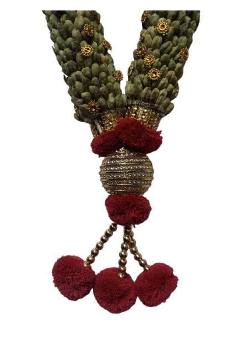 Maroon Elaichi Mala Elakkai Malai Elakulu Mala Cardamom Garland 2 Point 5Feet Pack of 1 - Indya