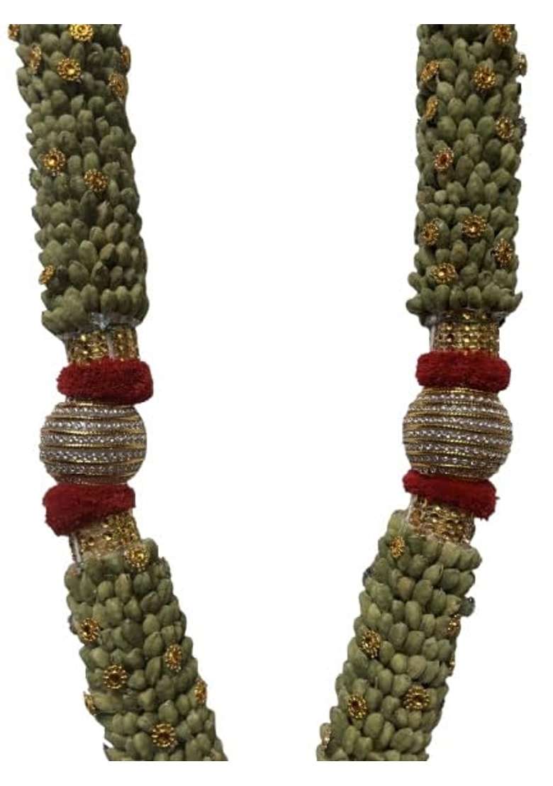 Maroon Elaichi Mala Elakkai Malai Elakulu Mala Cardamom Garland 2 Point 5Feet Pack of 1 - Indya