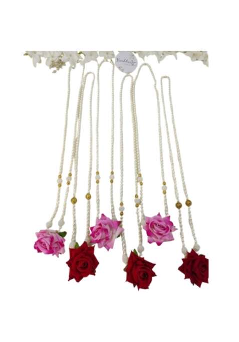 Paribhasha Milni Mala for Groom and Guests Pearl Beaded Wedding Swagat Mala Set of 5