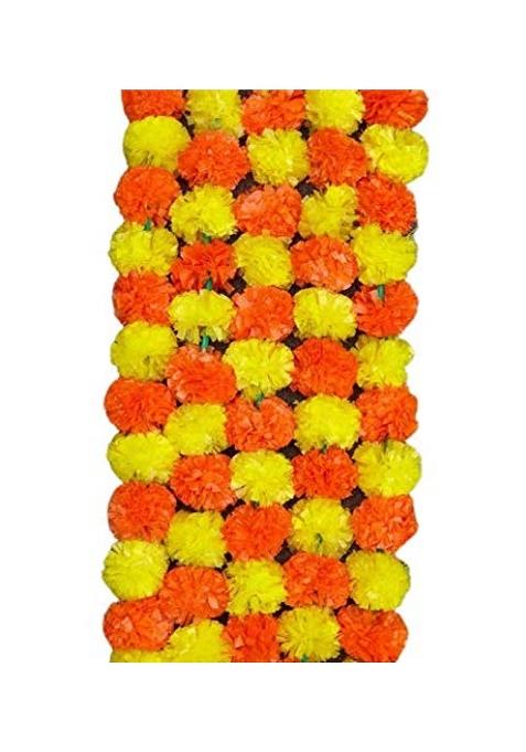 Vaaridhi Marigold Flowers Garland 5Ft Long for Wedding Event Decoration Wedding Decor Stage Decoration
